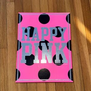 Victoria's Secret Pink ‘Happy Pink’ box. Pink with black dots & silver accents